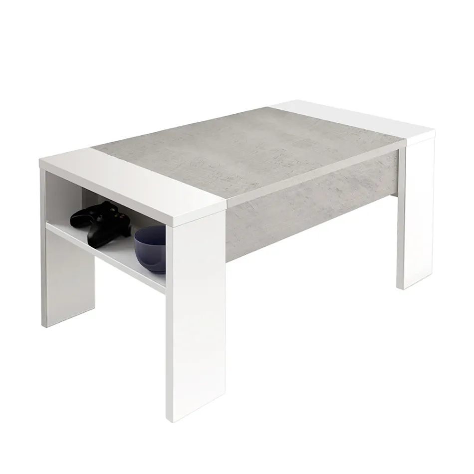 Table basse avec récipient écologique en bois - Cripto Viadurini