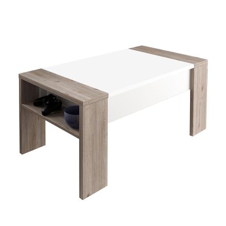 Table basse avec récipient écologique en bois - Cripto Viadurini