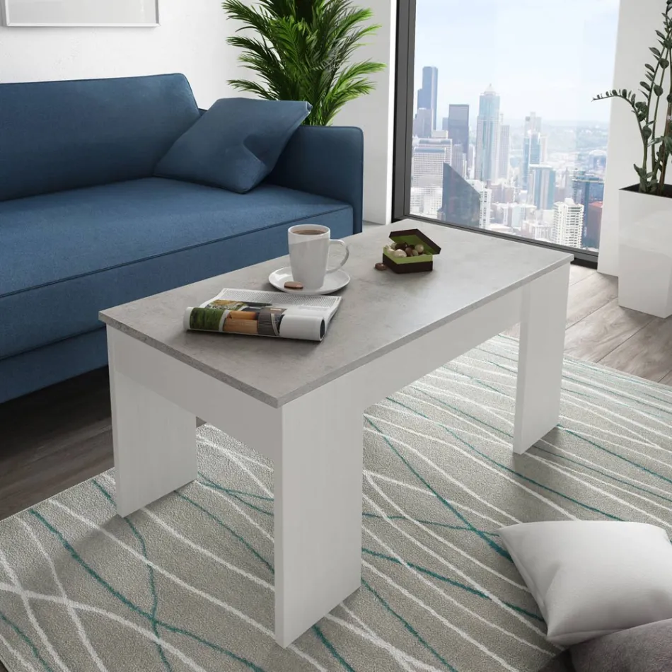 Table basse avec conteneur en bois - Scandio Viadurini