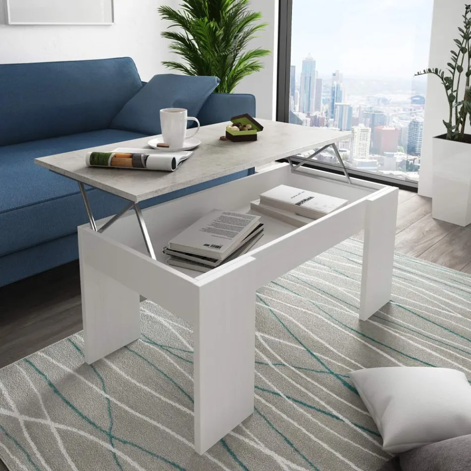 Table basse avec conteneur en bois - Scandio Viadurini