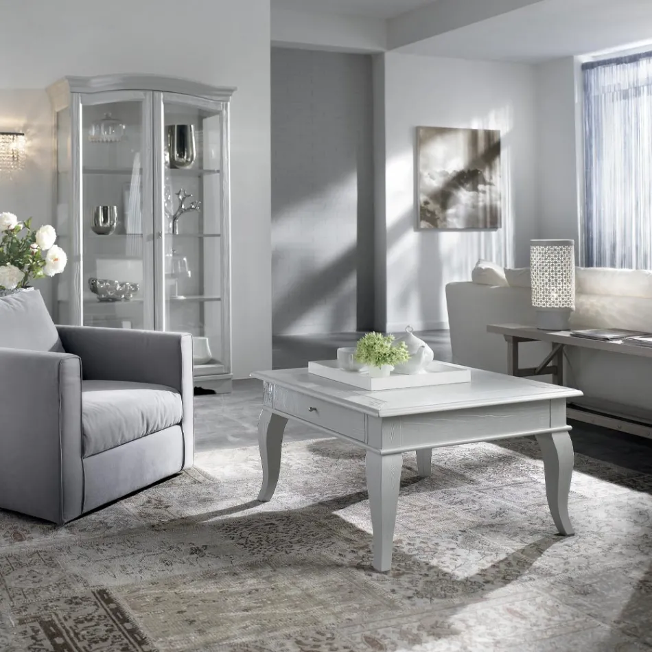 Table basse avec parties massives en Ay - ous et Linden Made in Italy - Era Viadurini