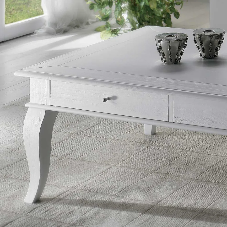 Table basse avec parties massives en Ay - ous et Linden Made in Italy - Era Viadurini