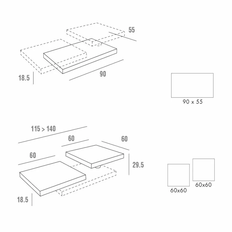 Table basse avec plateau tournant en HPL Made in Italy, Precious - Paris Viadurini