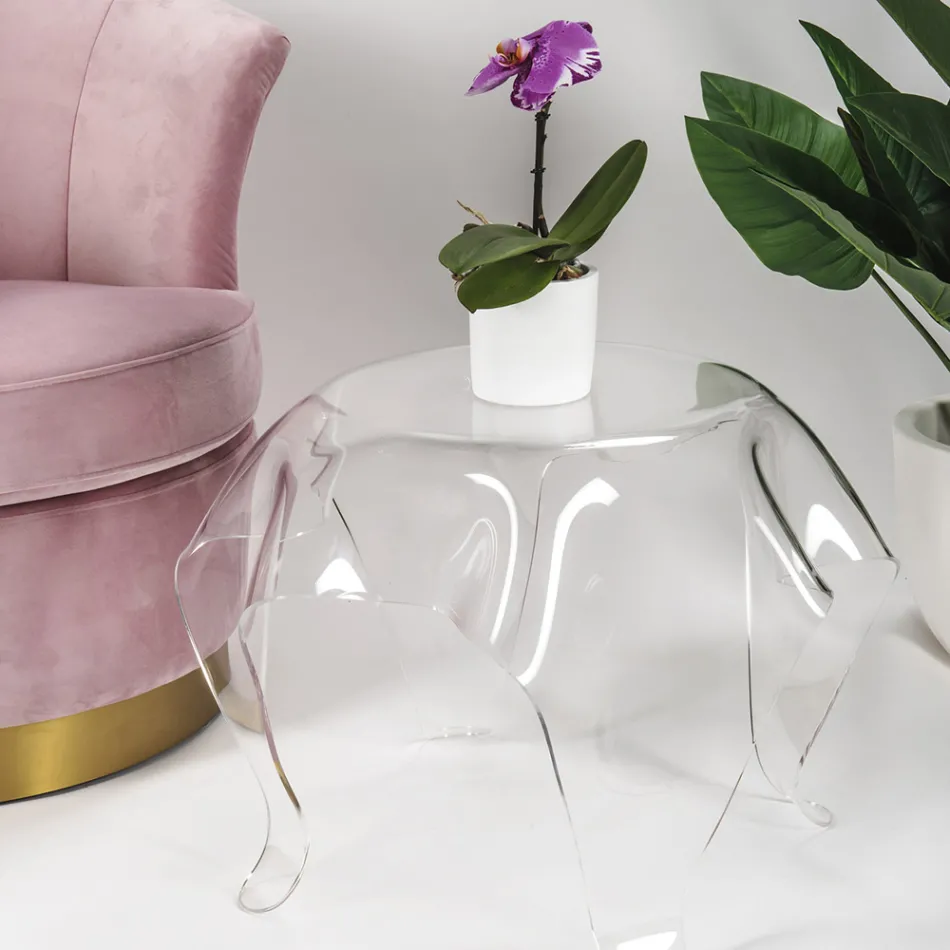 Table basse avec plateau et base en plexiglas Made in Italy - Brento Viadurini