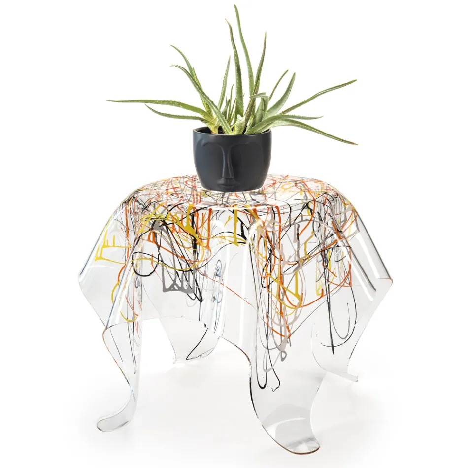 Table basse avec plateau et base en plexiglas Made in Italy - Brento Viadurini