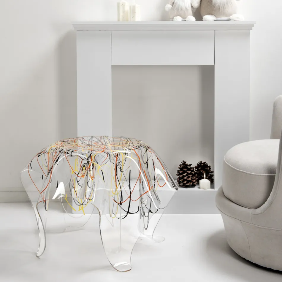 Table basse avec plateau et base en plexiglas Made in Italy - Brento Viadurini