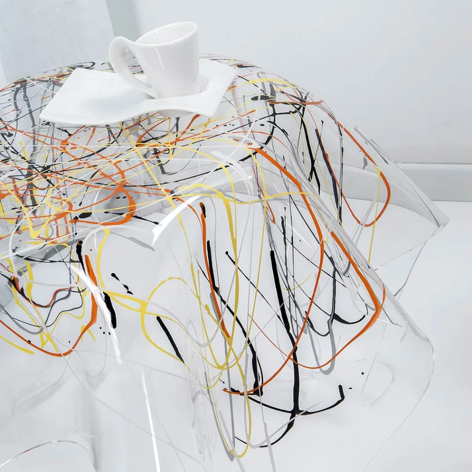 Table basse avec plateau et base en plexiglas Made in Italy - Brento Viadurini