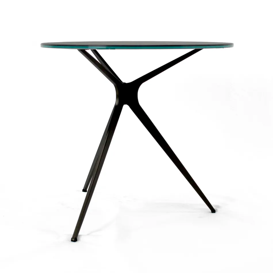 Table basse avec plateau rond en grès cérame Made in Italy - Siste Viadurini