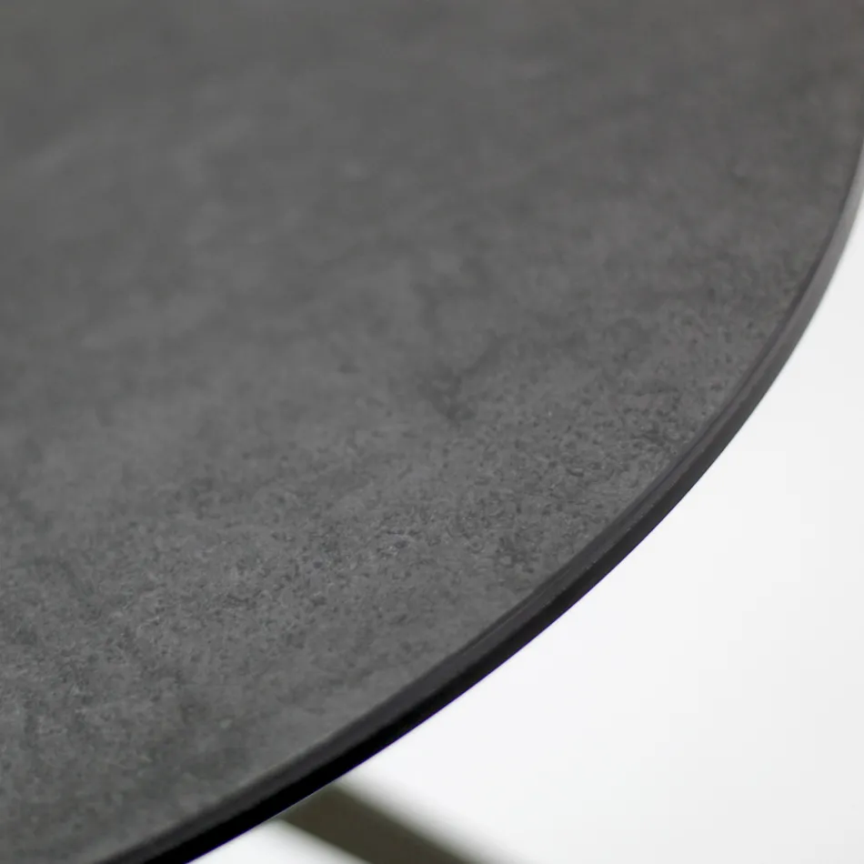 Table basse avec plateau rond en grès cérame Made in Italy - Siste Viadurini