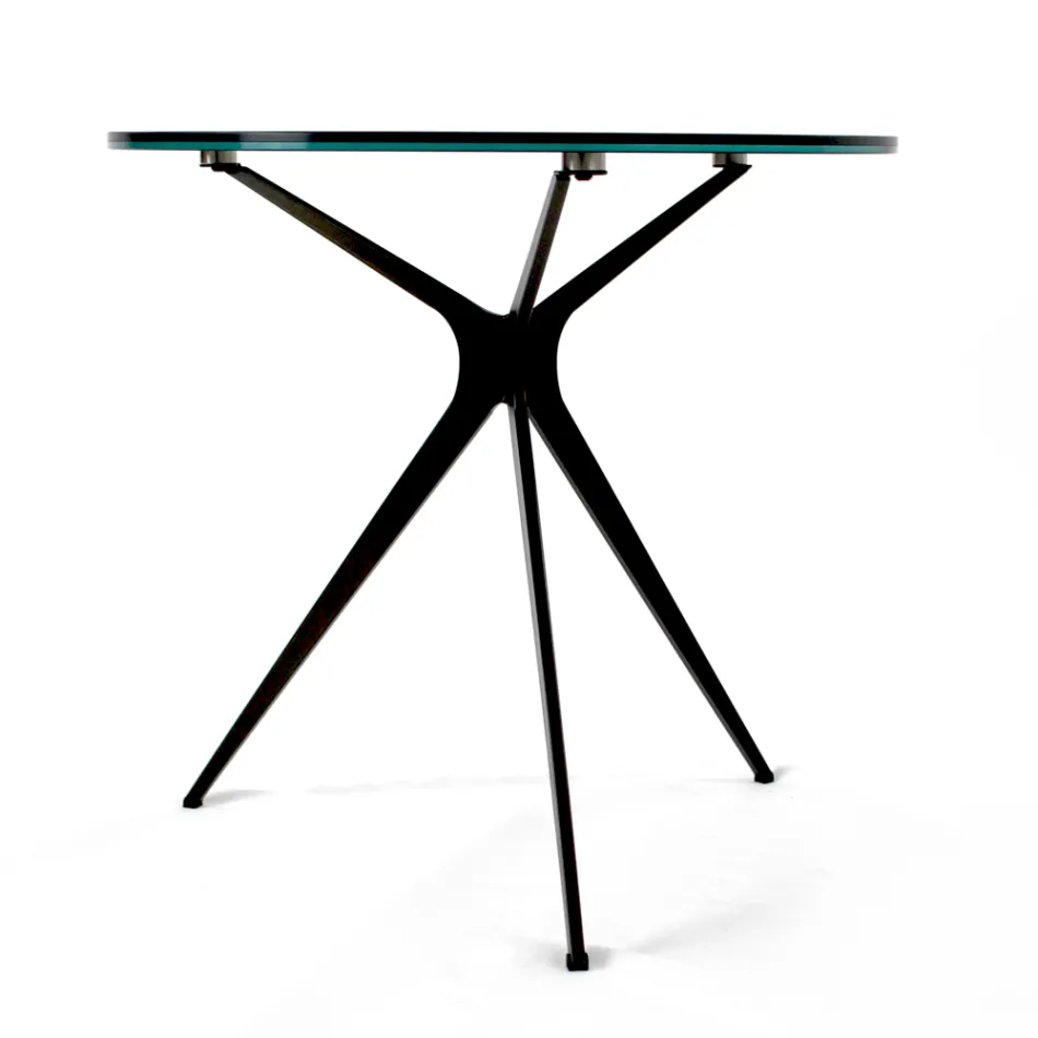 Table basse avec plateau rond en grès cérame Made in Italy - Siste Viadurini