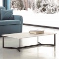 Table basse avec plateau en Hpl effet marbre blanc Made in Italy - Indio