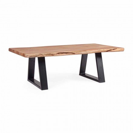 Table basse moderne Homemotion avec plateau en bois d'acacia - Vinni Viadurini