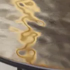 Table basse avec plateau en verre et base en métal Made in Italy - Batulla Viadurini