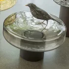 Table basse avec plateau en verre et base en métal Made in Italy - Batulla Viadurini