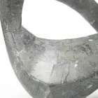 Table basse avec plateau en verre et base en pierre fossile - Californie Viadurini