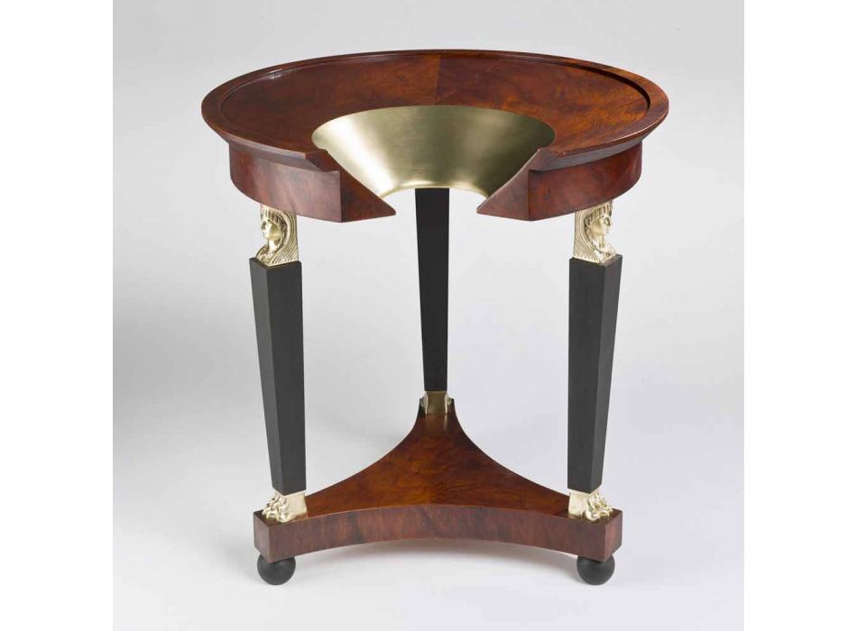 Table basse avec plateau en verre et décorations en laiton, Vénus Viadurini