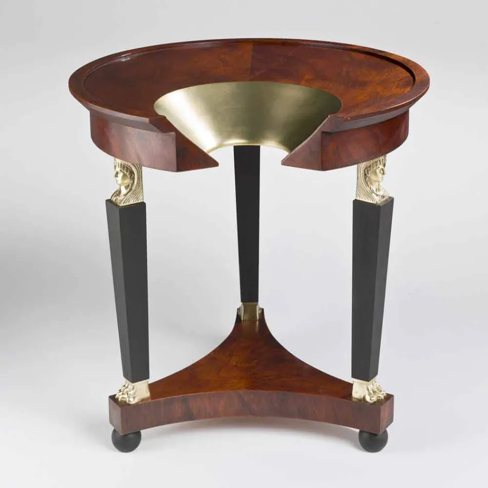Table basse avec plateau en verre et décorations en laiton, Vénus Viadurini