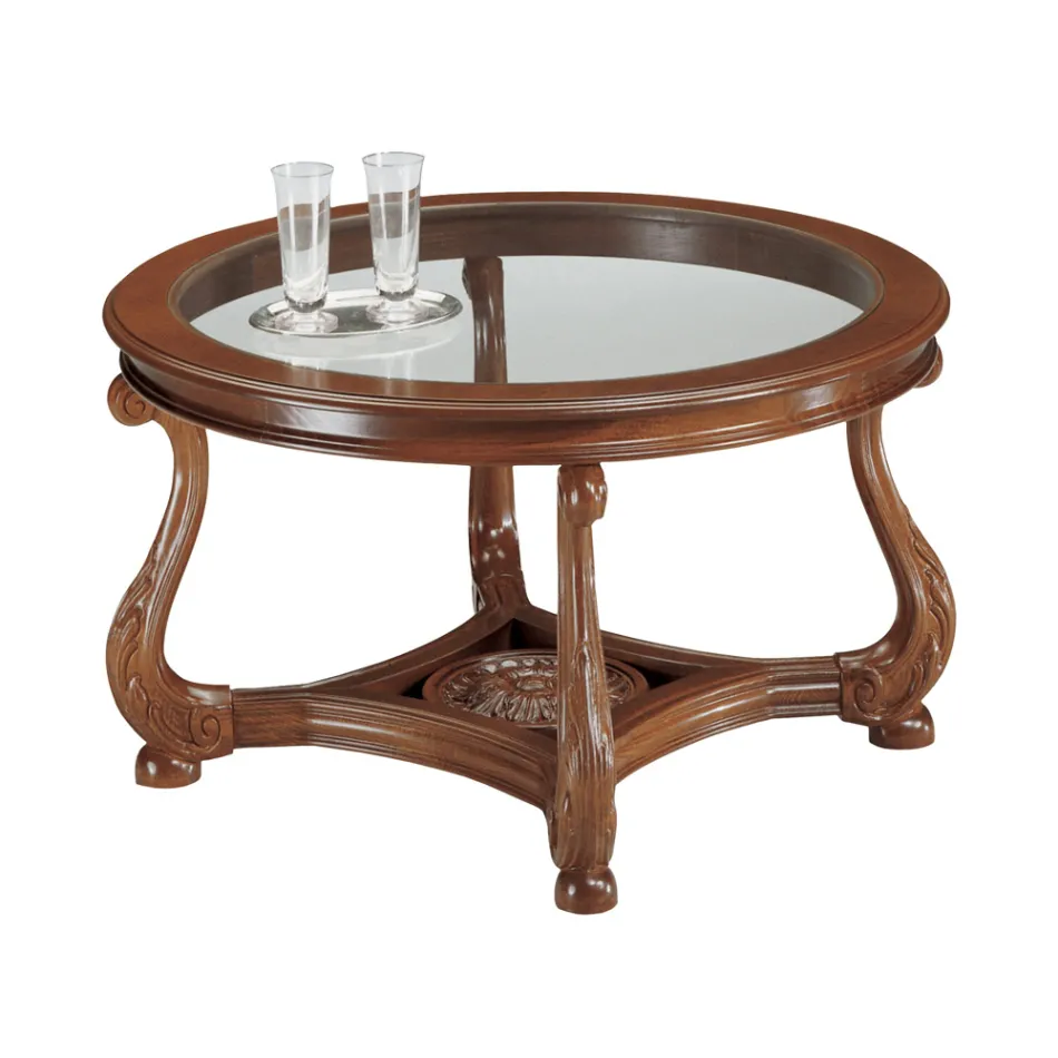 Table basse avec plateau en verre fabriquée en Italie - Sedna Viadurini