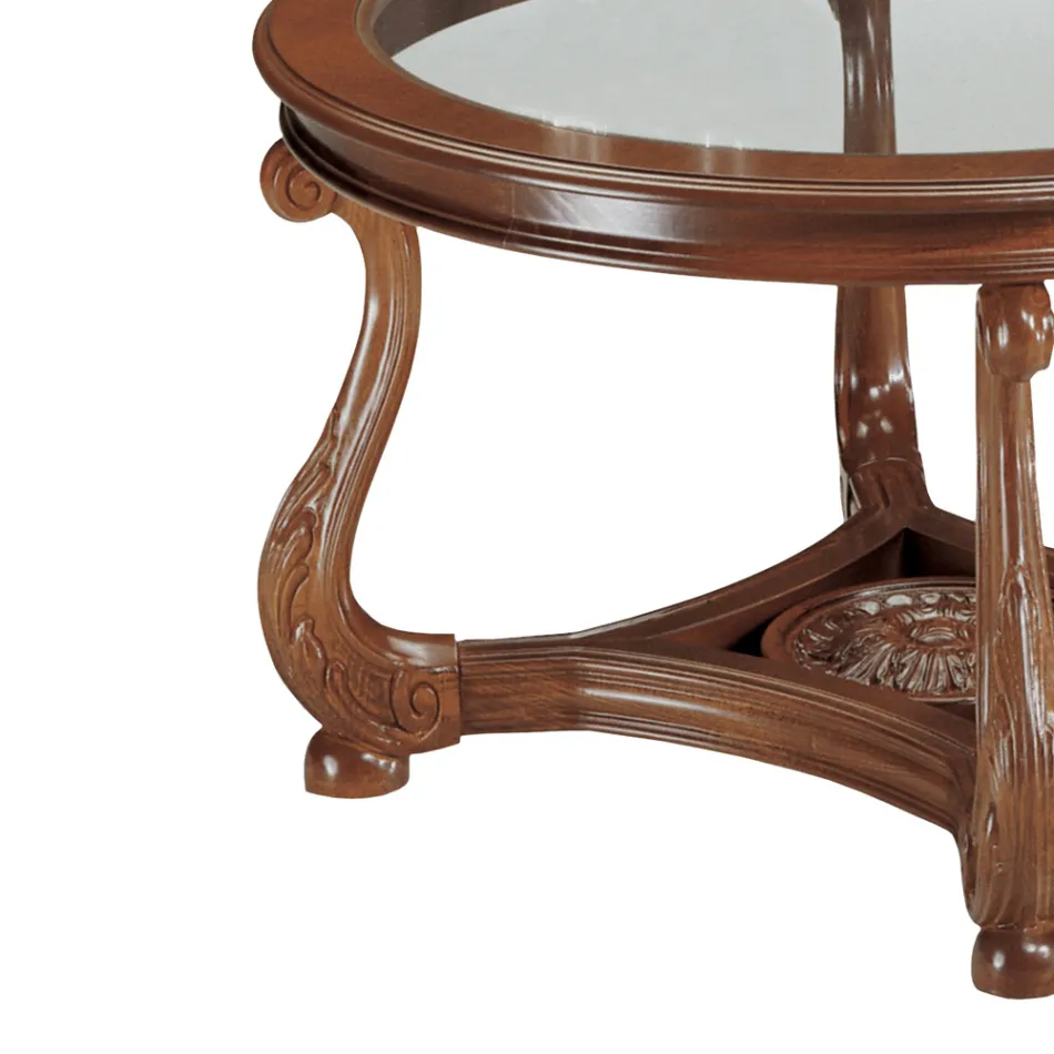 Table basse avec plateau en verre fabriquée en Italie - Sedna Viadurini