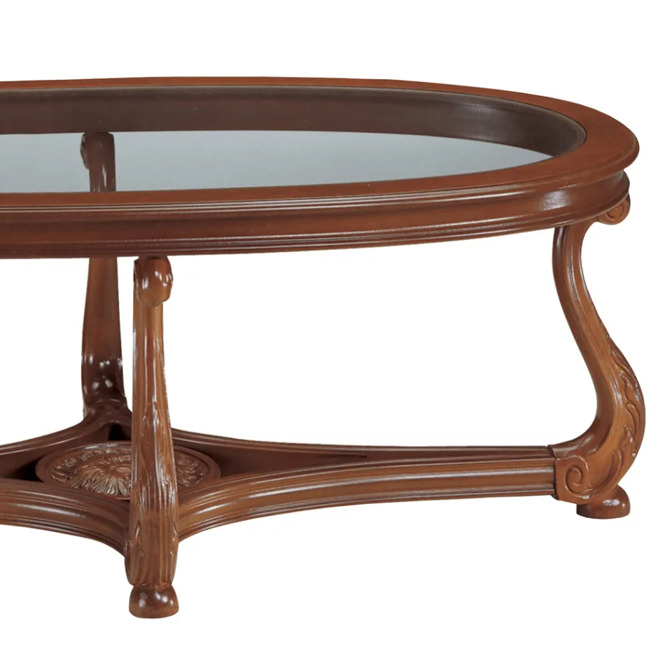 Table basse avec plateau en verre fabriquée en Italie - Sedna Viadurini