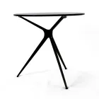 Table basse avec plateau rond en verre et 3 pieds fabriquée en Italie - Siste Viadurini