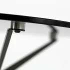 Table basse avec plateau rond en verre et 3 pieds fabriquée en Italie - Siste Viadurini