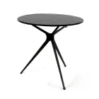 Table basse avec plateau rond en verre et 3 pieds fabriquée en Italie - Siste Viadurini