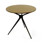 Table basse avec plateau rond en verre et 3 pieds fabriquée en Italie - Siste Viadurini