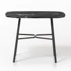 Table basse avec plateau carré en marbre Made in Italy - Makino Viadurini