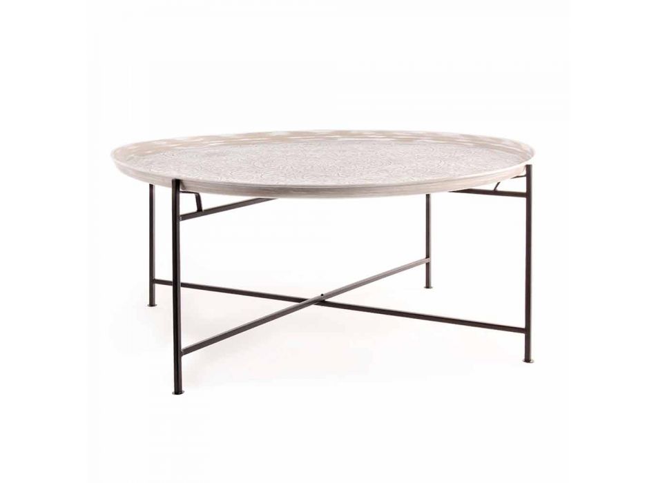 Table basse Homemotion avec plateau rond et base en acier - Tullio Viadurini