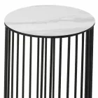 Table basse avec plateau rond en céramique Made in Italy - Montebianco Viadurini