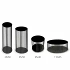 Table basse avec plateau rond en céramique Made in Italy - Montebianco Viadurini