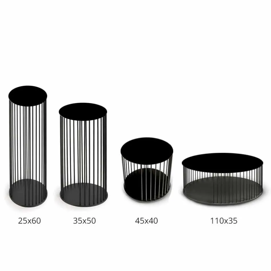 Table basse avec plateau rond en céramique Made in Italy - Montebianco Viadurini