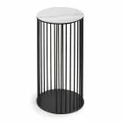 Table basse avec plateau rond en céramique Made in Italy - Montebianco Viadurini