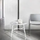 Table basse avec plateau rond en marbre Made in Italy - Makino Viadurini