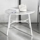 Table basse avec plateau rond en marbre Made in Italy - Makino Viadurini