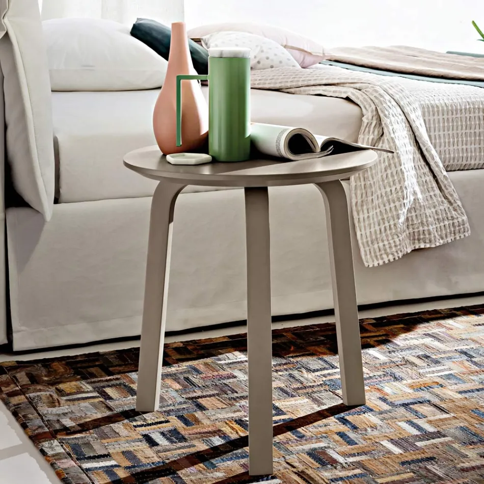 Table basse de salon avec plateau rond en MDF laqué Made in Italy, Precious - Tobiko Viadurini