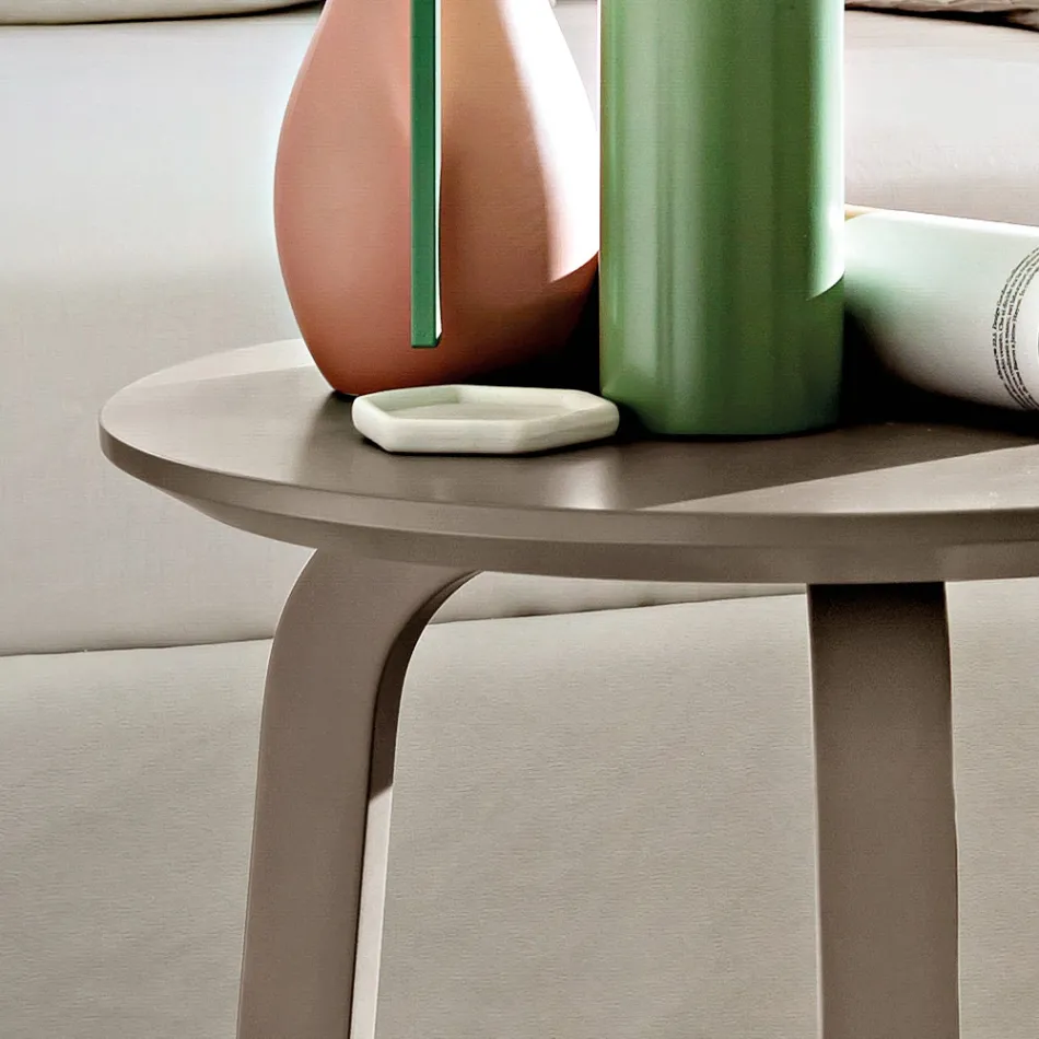 Table basse de salon avec plateau rond en MDF laqué Made in Italy, Precious - Tobiko Viadurini