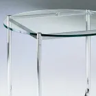 Table basse avec plateau rond en verre Made in Italy - Costanza Viadurini