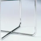 Table basse avec plateau rond en verre Made in Italy - Costanza Viadurini