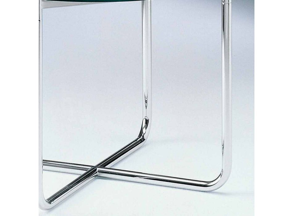Table basse avec plateau rond en verre Made in Italy - Costanza Viadurini