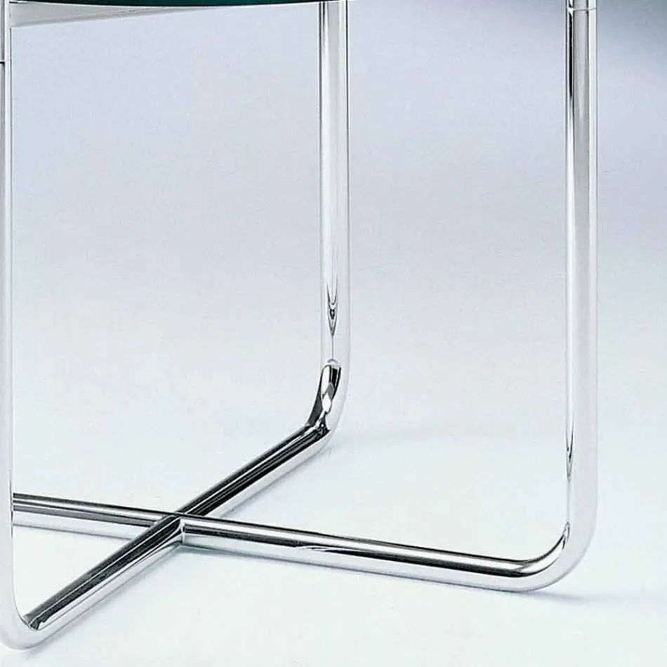 Table basse avec plateau rond en verre Made in Italy - Costanza Viadurini