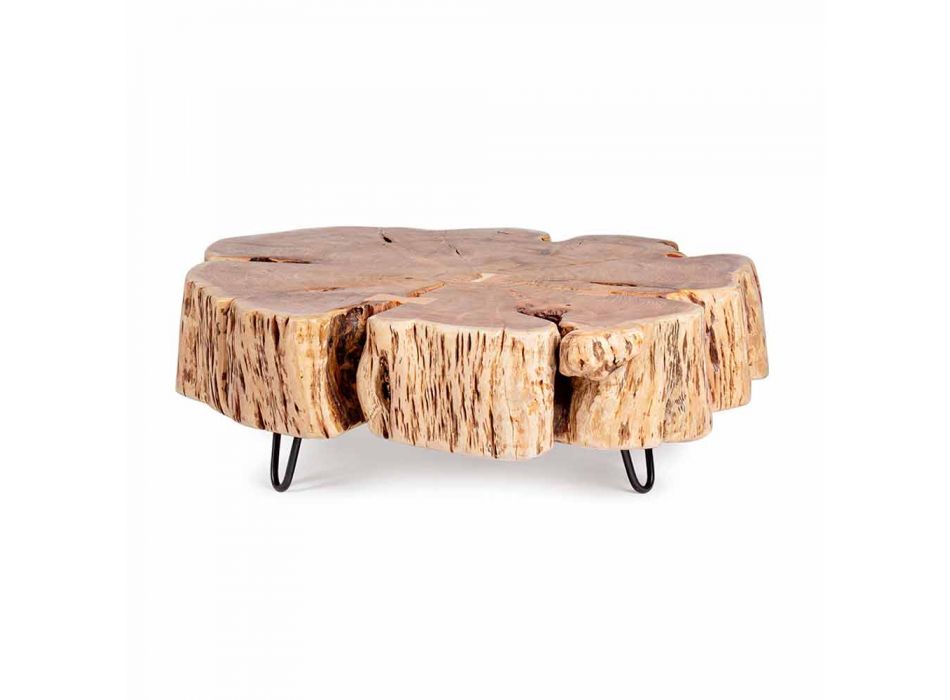 Table basse Homemotion avec plateau en bois d'acacia - Nabucco Viadurini