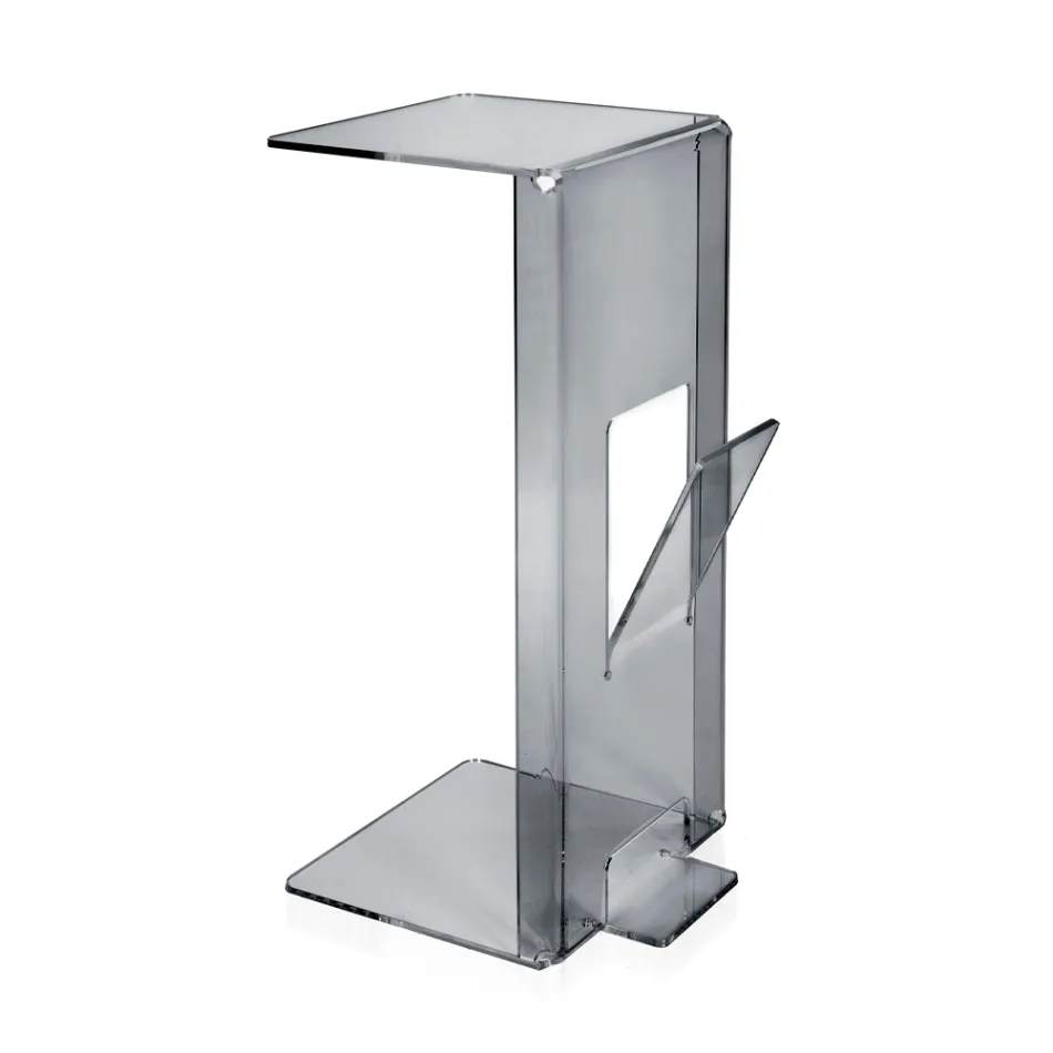Table basse avec porte-revues en plexiglas fabriquée en Italie - Belle Viadurini