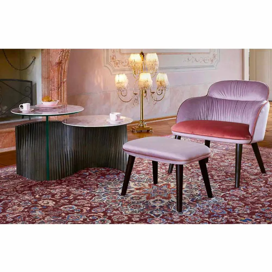 Table basse design avec 2 plateaux ronds en grès Made in Italy - Stockholm Viadurini