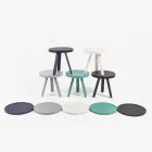 Table basse design avec plateau rond et pieds en bois massif - Salerno Viadurini