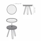 Table basse design avec plateau rond et pieds en bois massif - Salerno Viadurini