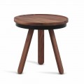 Table basse design avec plateau rond et pieds en bois massif - Salerno