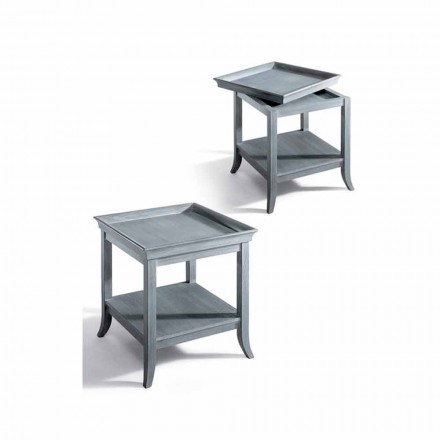 Table basse salon design en bois laqué gris, 60x60 cm, Marcus Viadurini