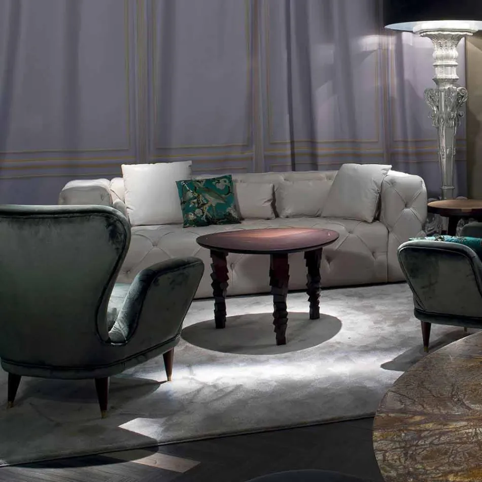 Table basse design moderne en bois, fabriqué en Italie, Loris Viadurini